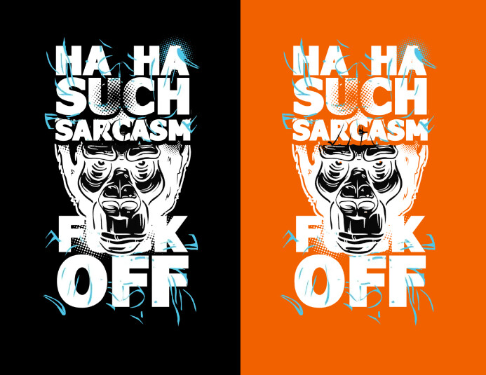 Such Sarcasm Fuck Off | Funny T-shirt design Flyer (US Letter) template